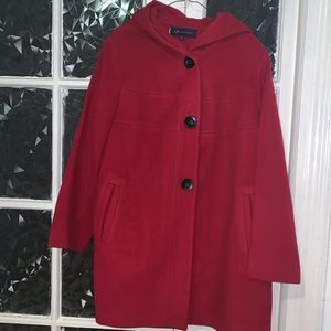 Ann Klein Red wool coat